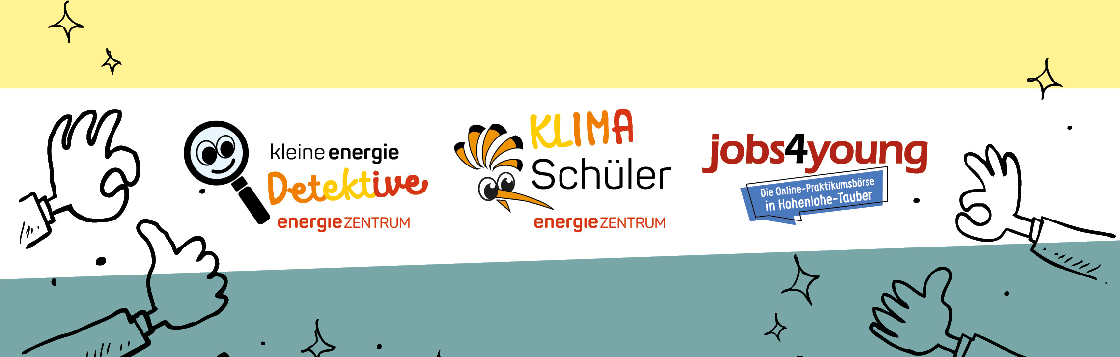 Logo Kleine Energie-Detektive / Logo Klima-Schueler / Logo jobs4young